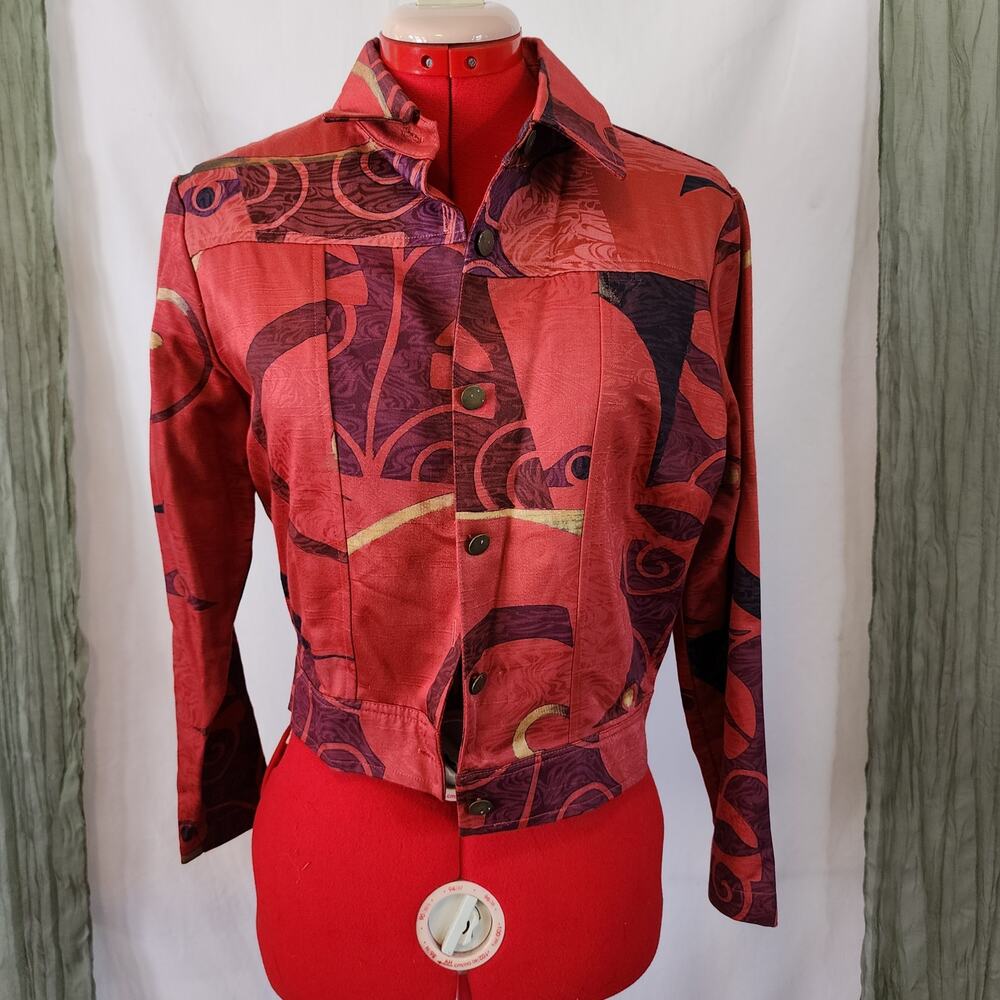 SHARON ENDICK KATE Vtg Red Fitted Short Woman's Jacket‎ Size S